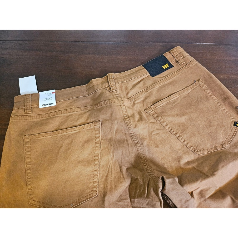 Caterpillar Slim Fit Work Pants Mens 40x32 Bronze Stretch Twill CT2810294